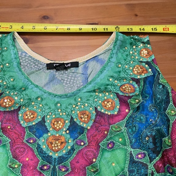 Celina Lightweight Dress, 100% Polyester, Jewel Tones, Crystals, One Size - Picture 6 of 7